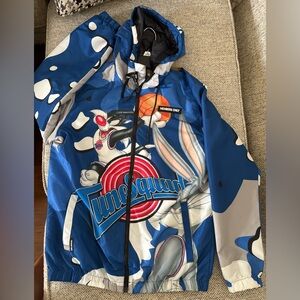 Members Only Blue Looney Tunes Windbreaker Jacket